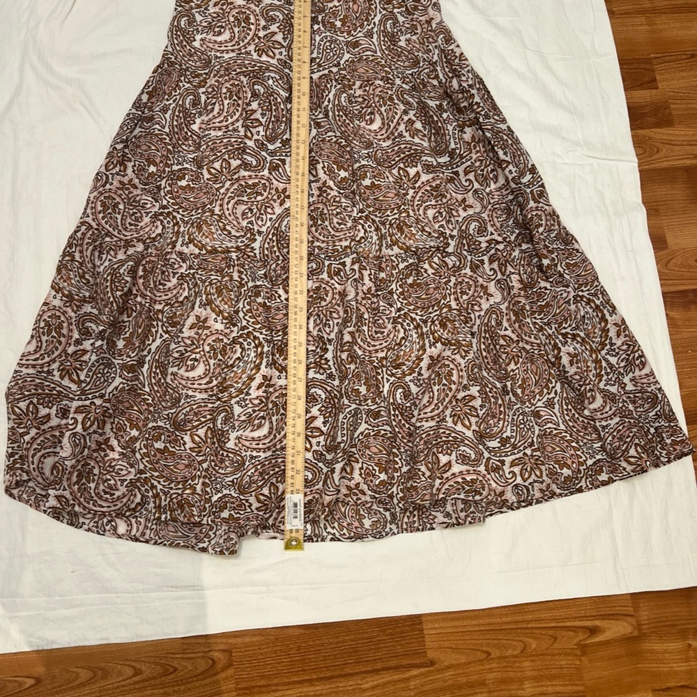 MINKPINK Women’s Skirt L Paisley Boho Lined Maxi  Viscose Side Zip Elastic Waist - Picture 7 of 9